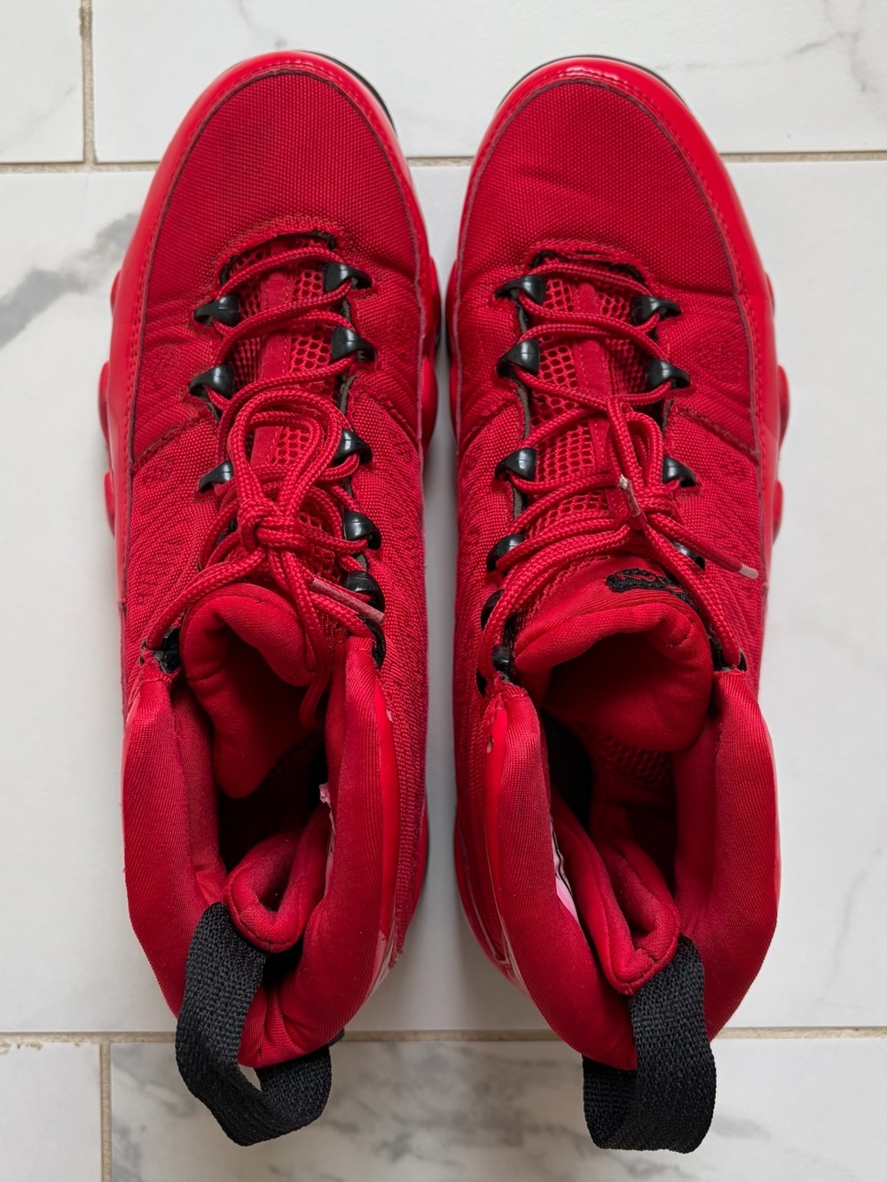 Jordan 9 Retro Chile Red Black Mens Size 10 Used - Picture 3 of 8